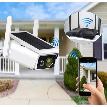 Kit 2 Câmeras de Segurança Externa IP Wifi HD com Energia solar